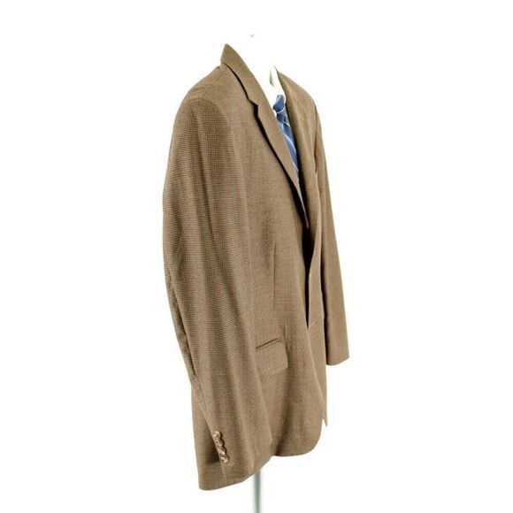Nautica Wool Brown Green Houndstooth 2 Button Sport Coat‎ 42R - Picture 8 of 14